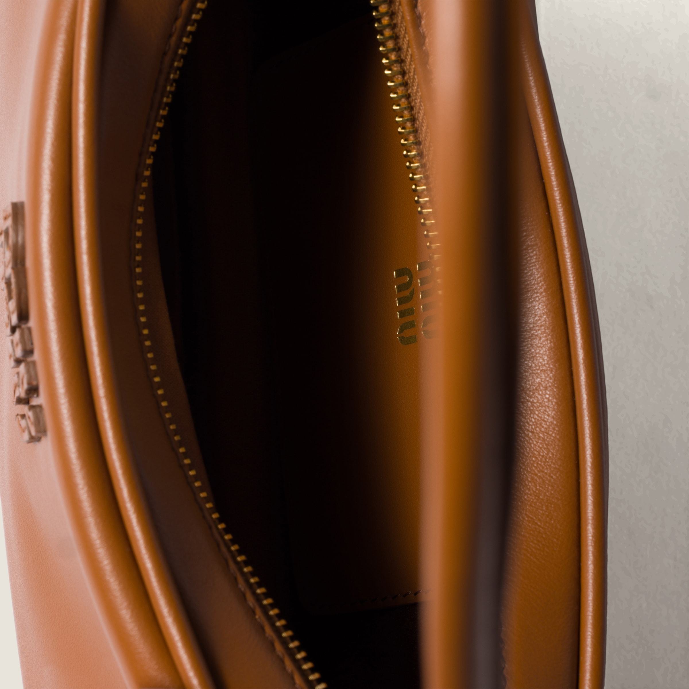 Miu Miu Zipper Shoulder Bag In Brown