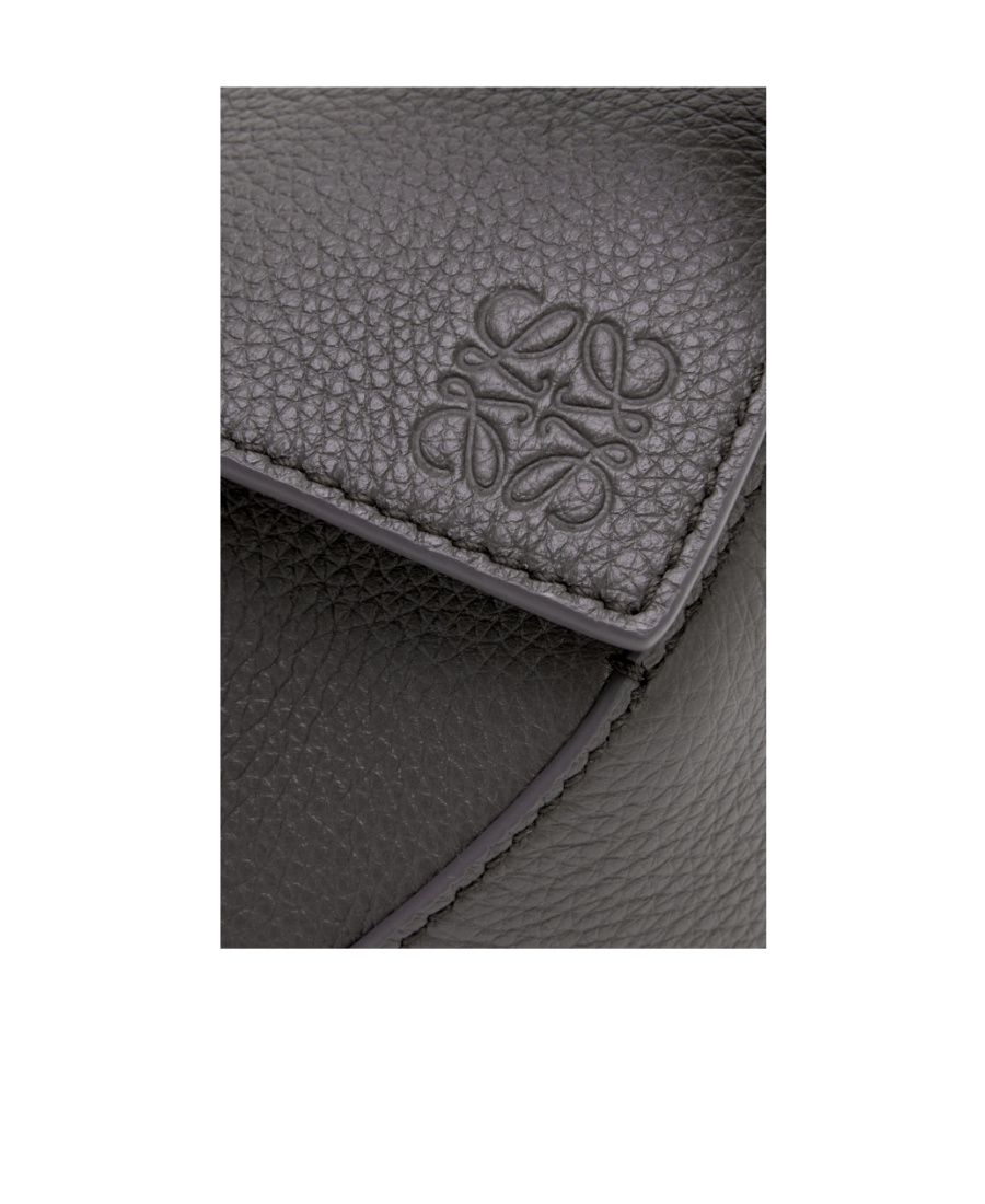 Loewe Puzzle Edge Mini Top-handle Bag In Grained Leather In Black