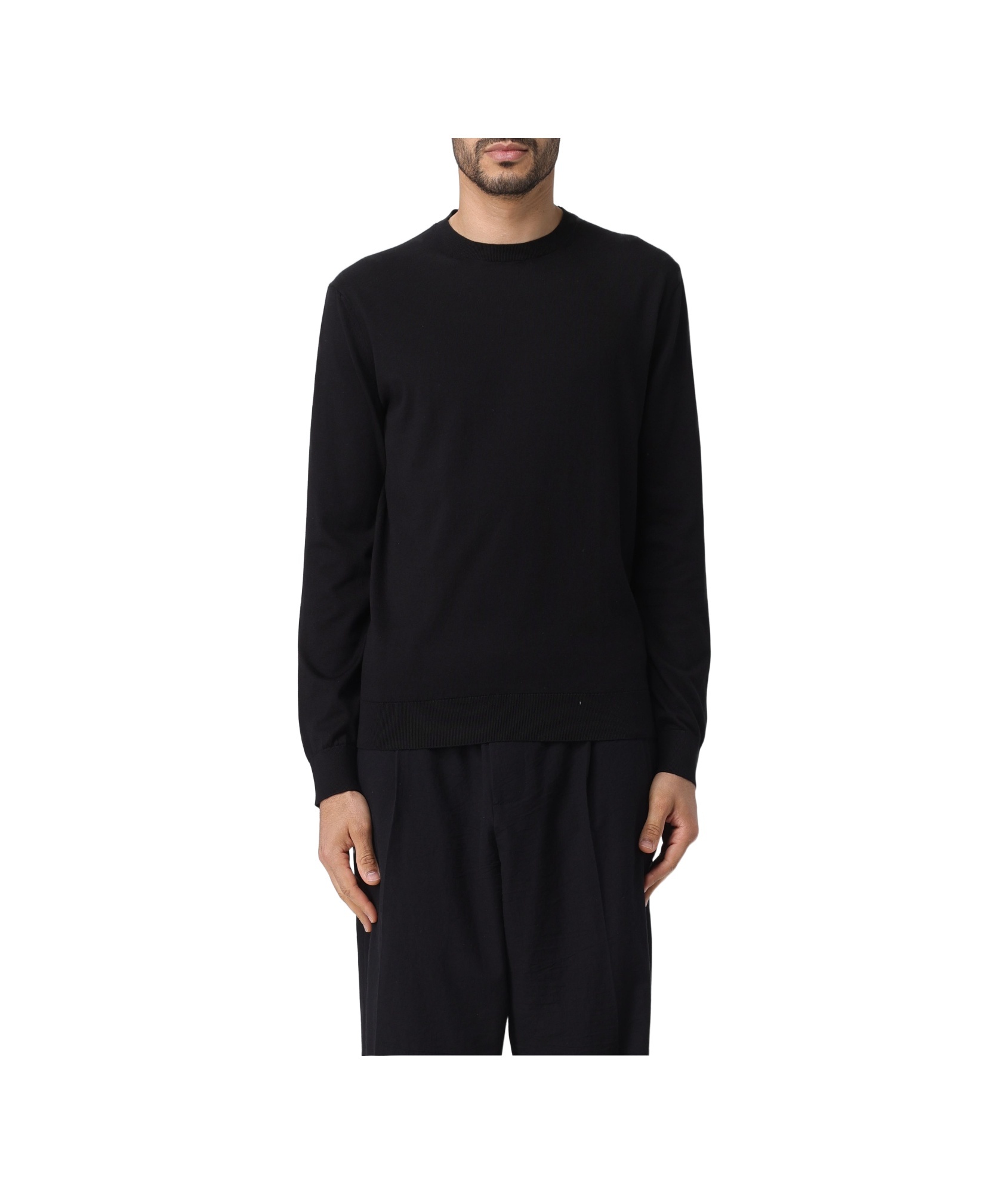 Zegna Men's Cashmere And Silk Sweater In Black