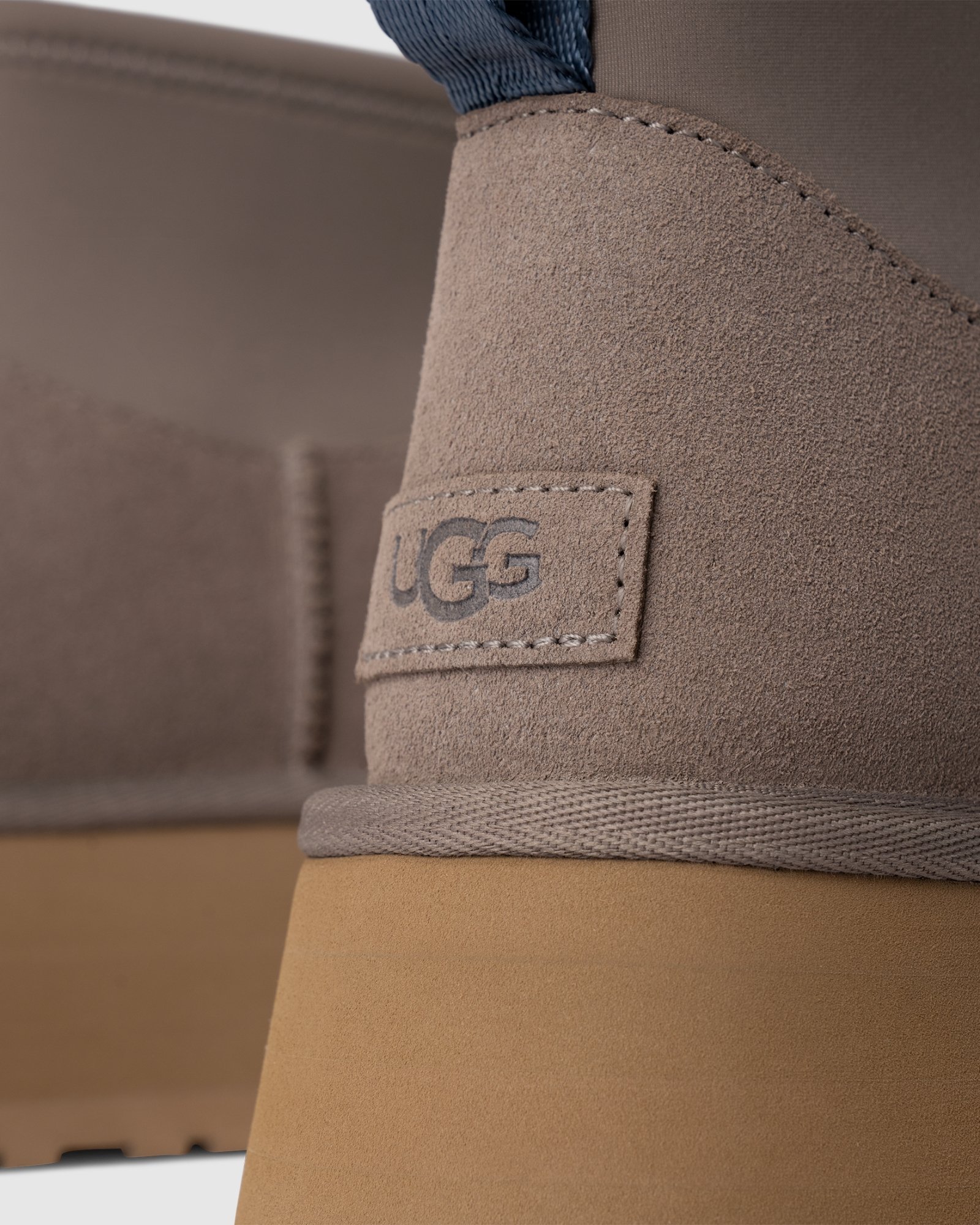 Ugg Mini Dipper Suede Ankle Boots Smoke Plume In Brown