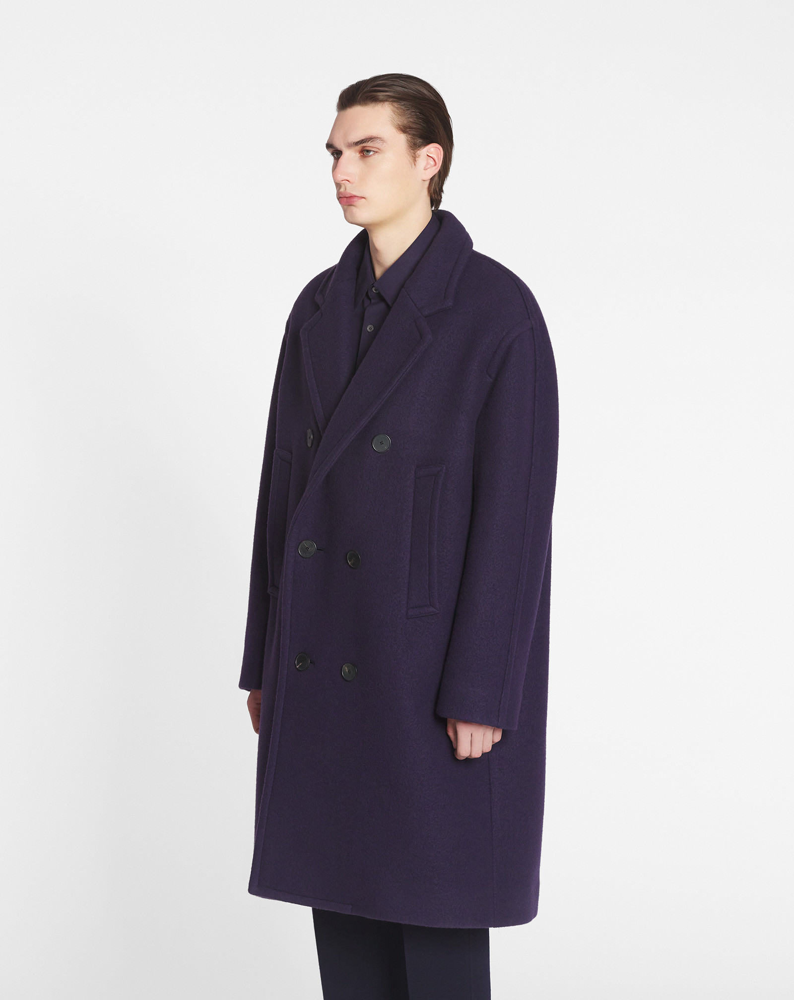 Lanvin Manteau Oversize Double Boutonnage Pour Homme In Black