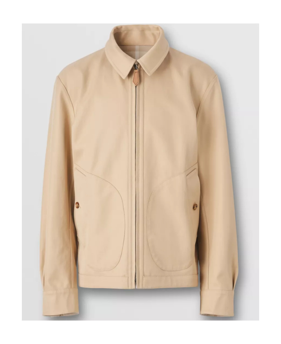 Burberry Fitzroy Reversible Checked Cotton-twill Jacket In Nude