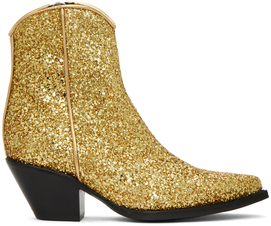 R13 Sequined Ankle Boots