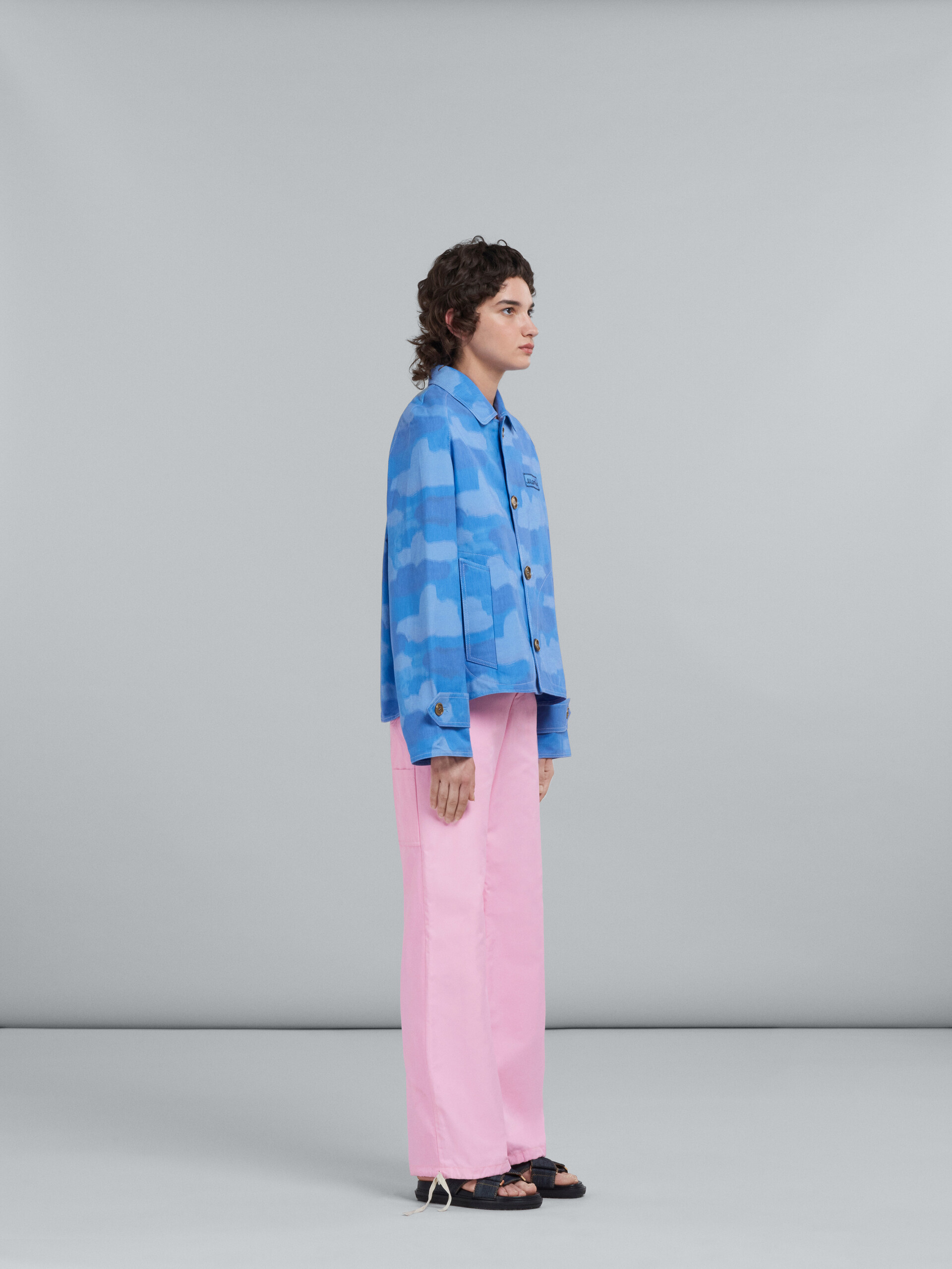 Marni Embroidered-logo Straight-leg Trousers In Pink