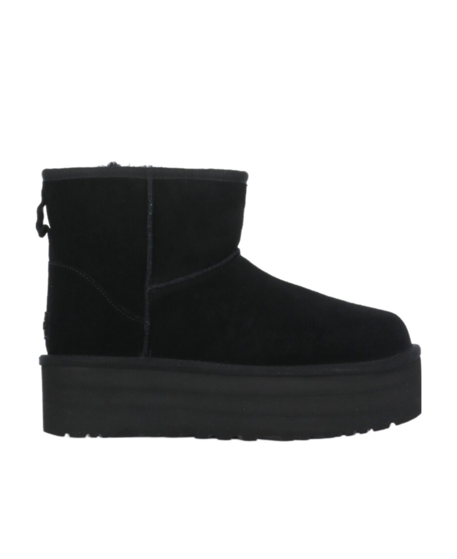 Ugg 'classic Mini Platform' Black Ankle Boots With Platform In Black