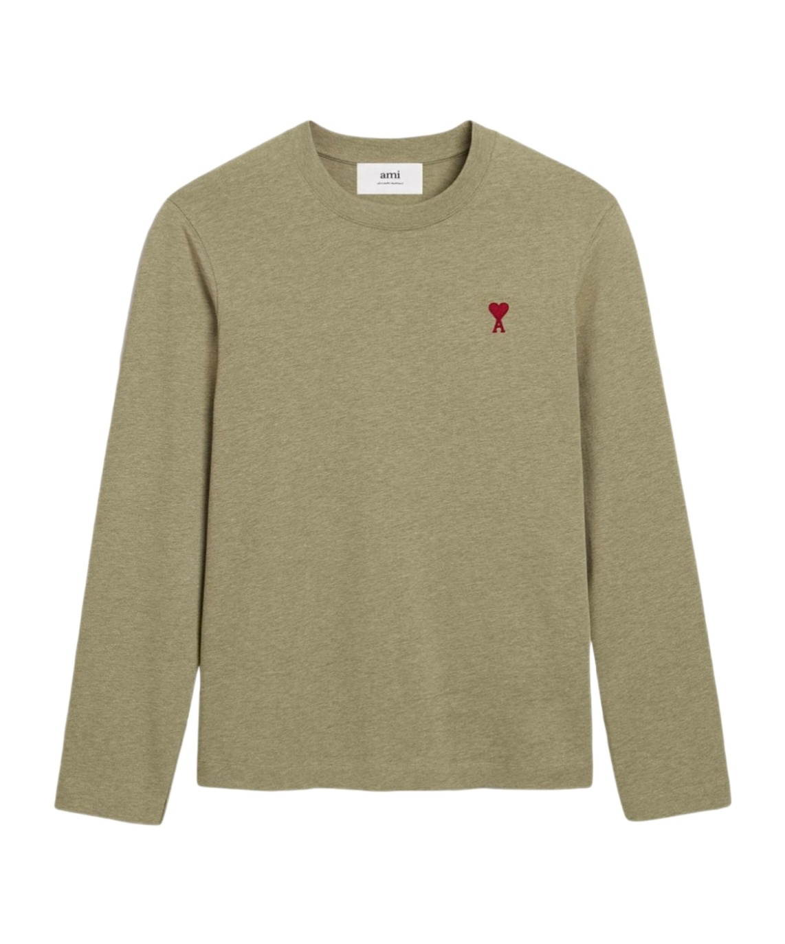 Ami Alexandre Mattiussi T-shirt With Round Neck And Long Sleeves In Nude