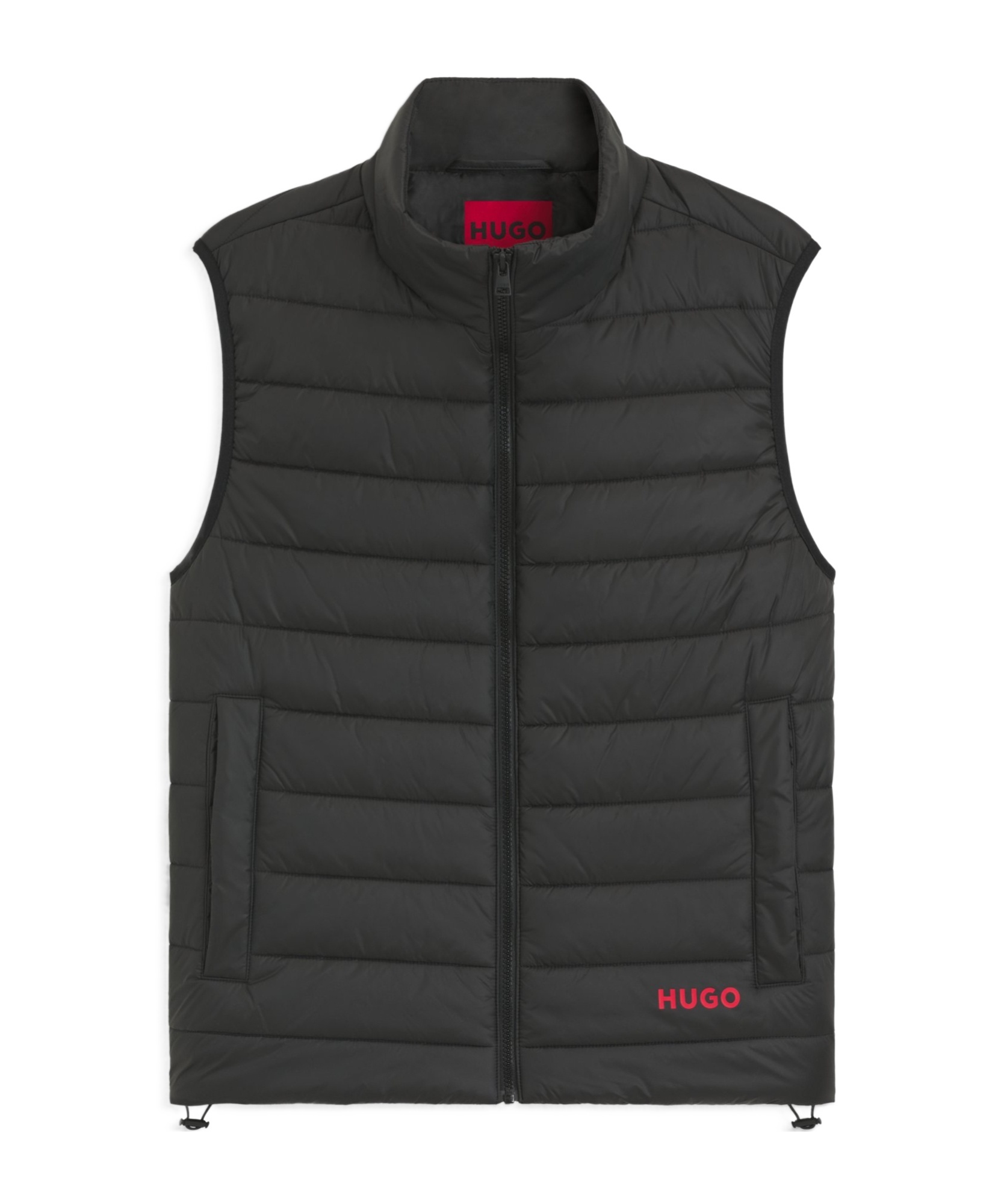 Hugo Boss Water-repellent Gilet With Logo Print In Black