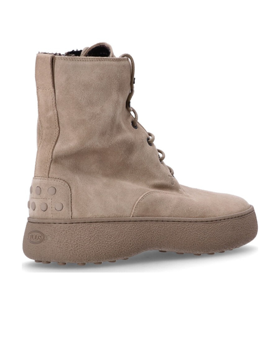 Tod's Round-headed Short Boots In Nude
