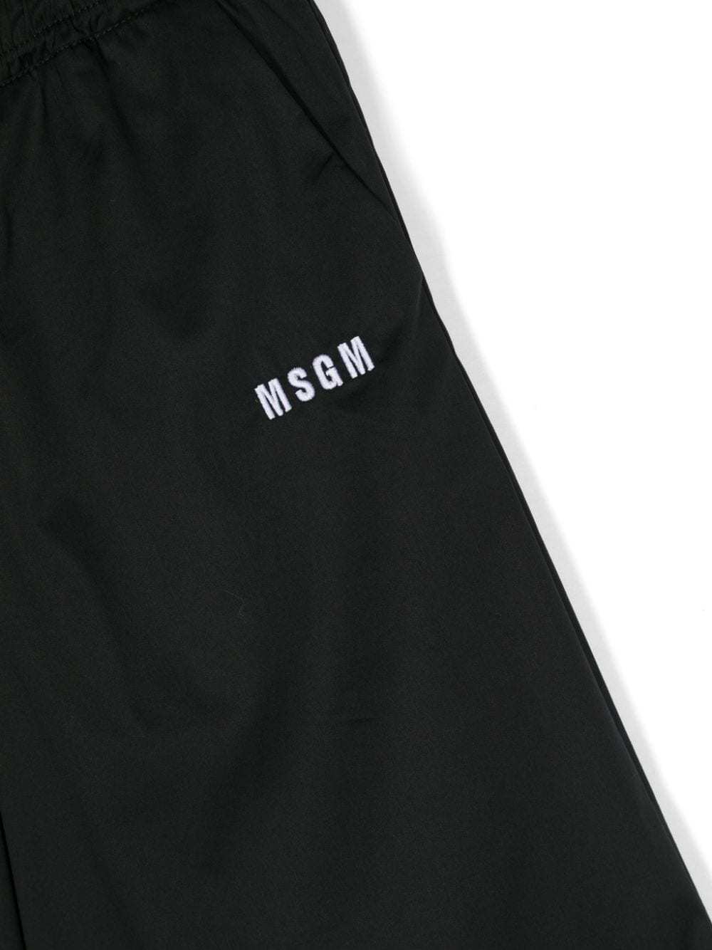 Msgm Embroidered-logo Track Trousers In Black