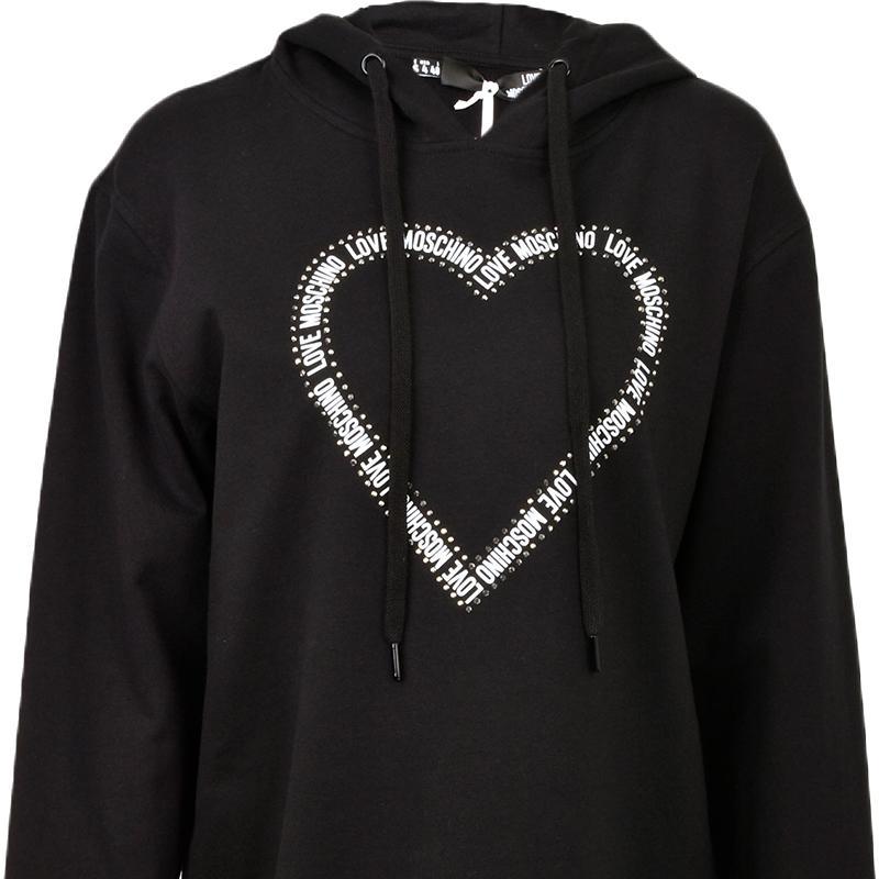 Moschino Hot Diamond Hooded Dress In Black