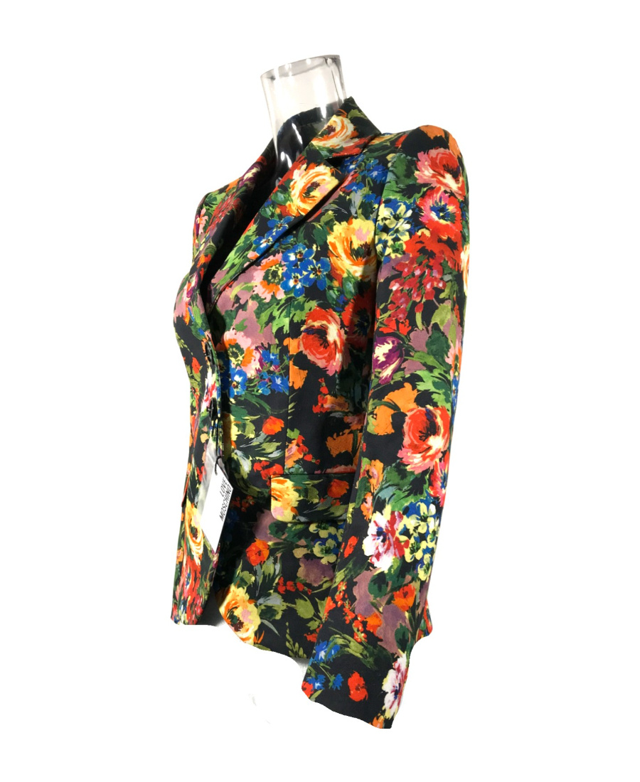 Moschino Single-breasted Suit Jacket In Multicolor