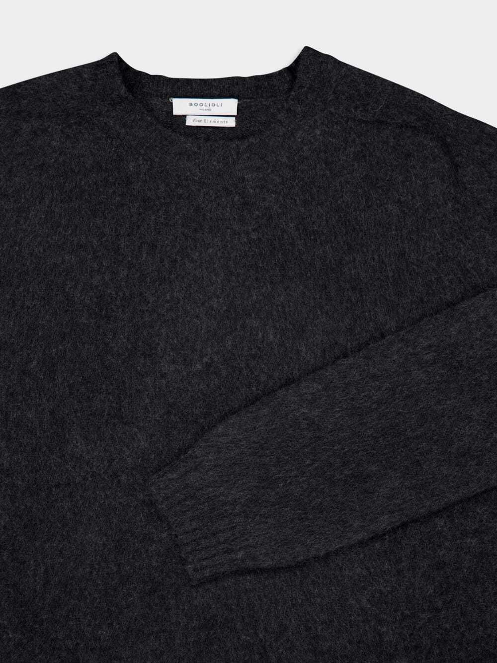 Boglioli Crew-neck Wool Sweater In Black
