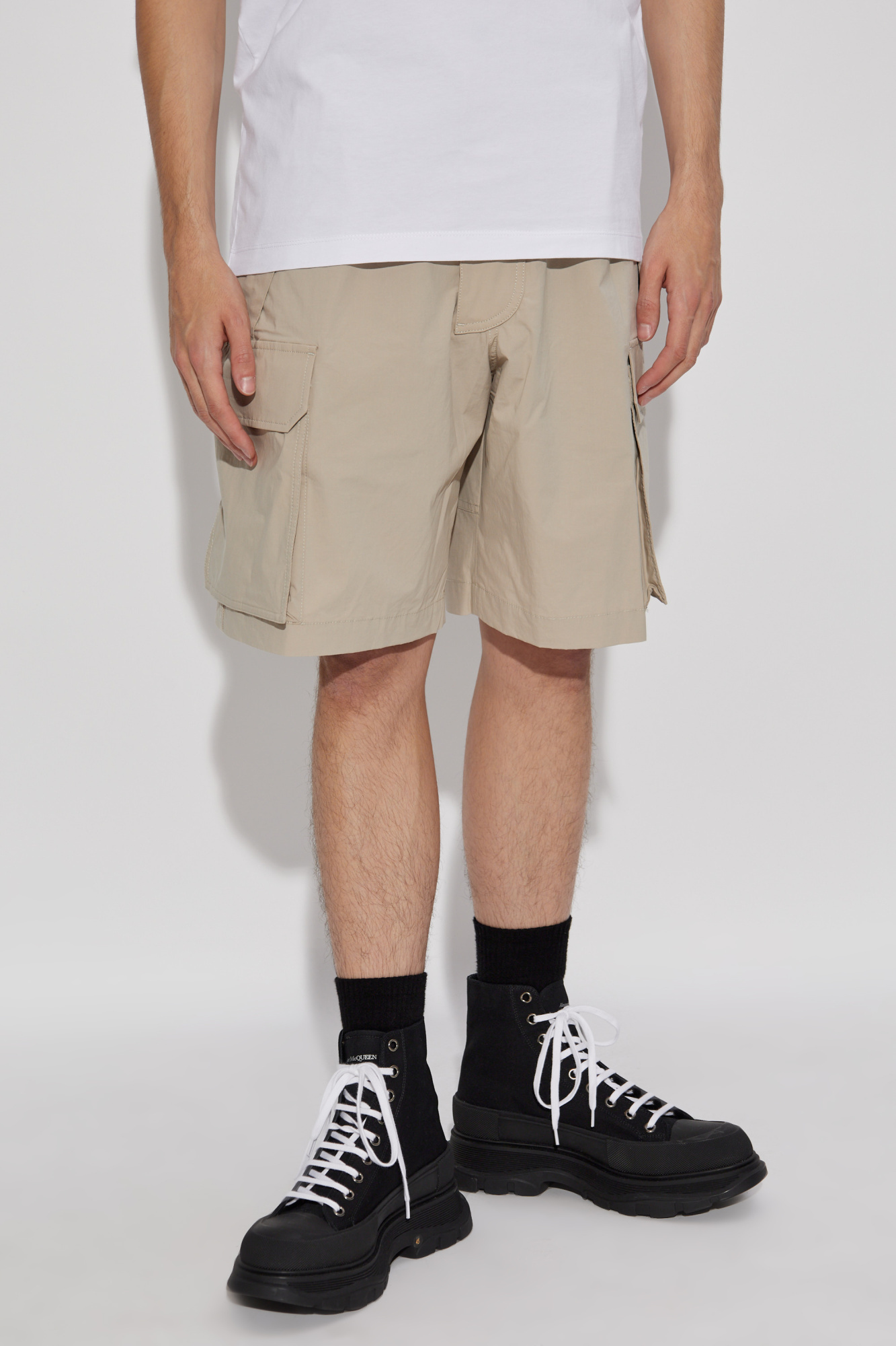 Dsquared2 Elastic Waist Shorts In Nude