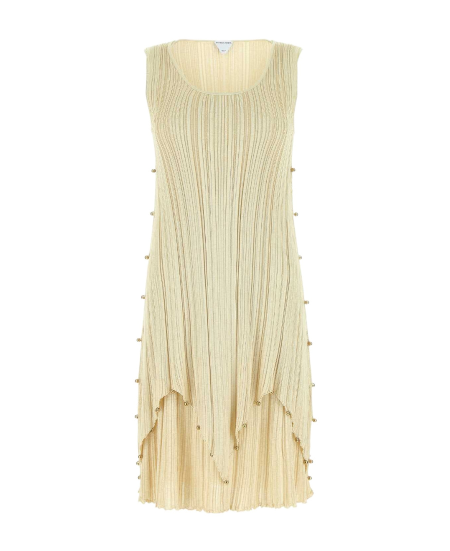 BOTTEGA VENETA BOTTEGA VENETA EMBELLISHED PLEATED MINI DRESS