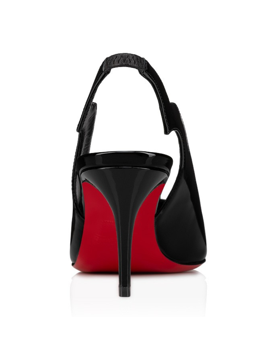 Christian Louboutin Hot Chick Sling 70 Patent Black Pumps In Black