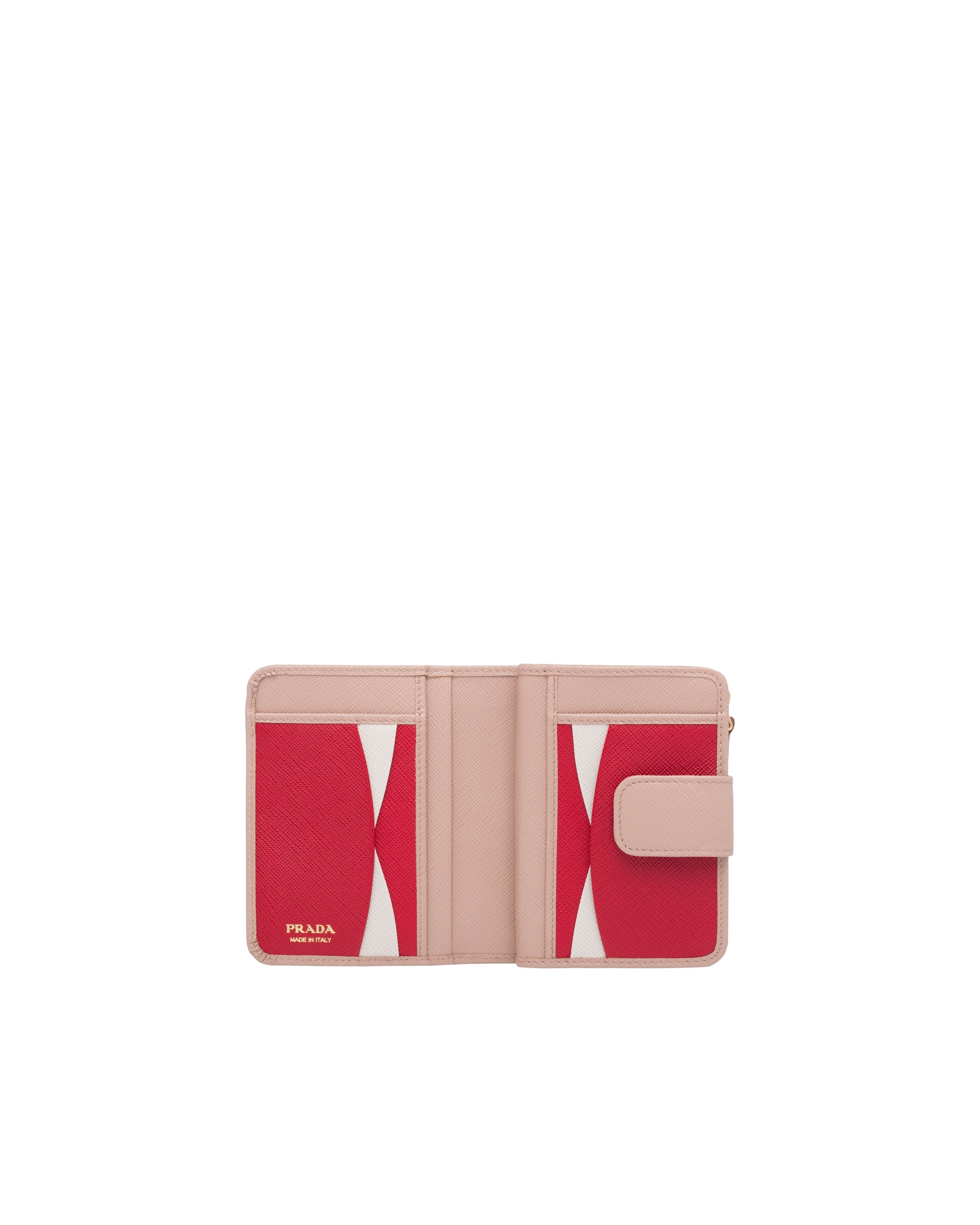 Prada Saffiano Leather Bifold Wallet In Nude