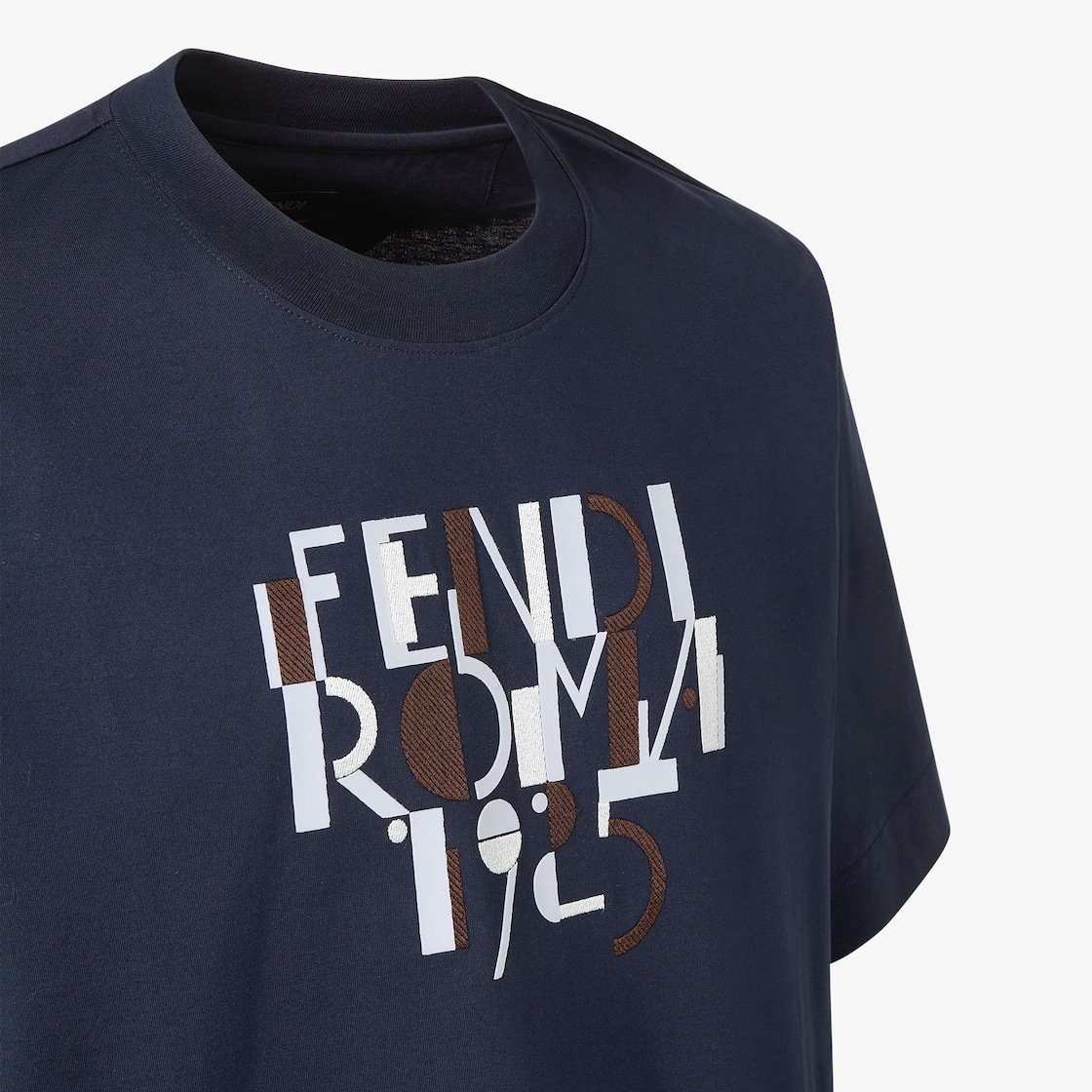 Fendi T-shirt Dark Blue Cotton T-shirt In Blue
