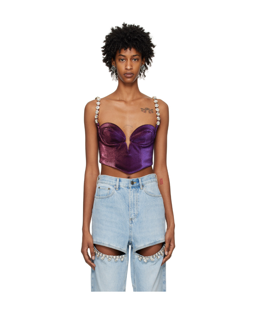 Area Mussel Cup Bustier Top In Red