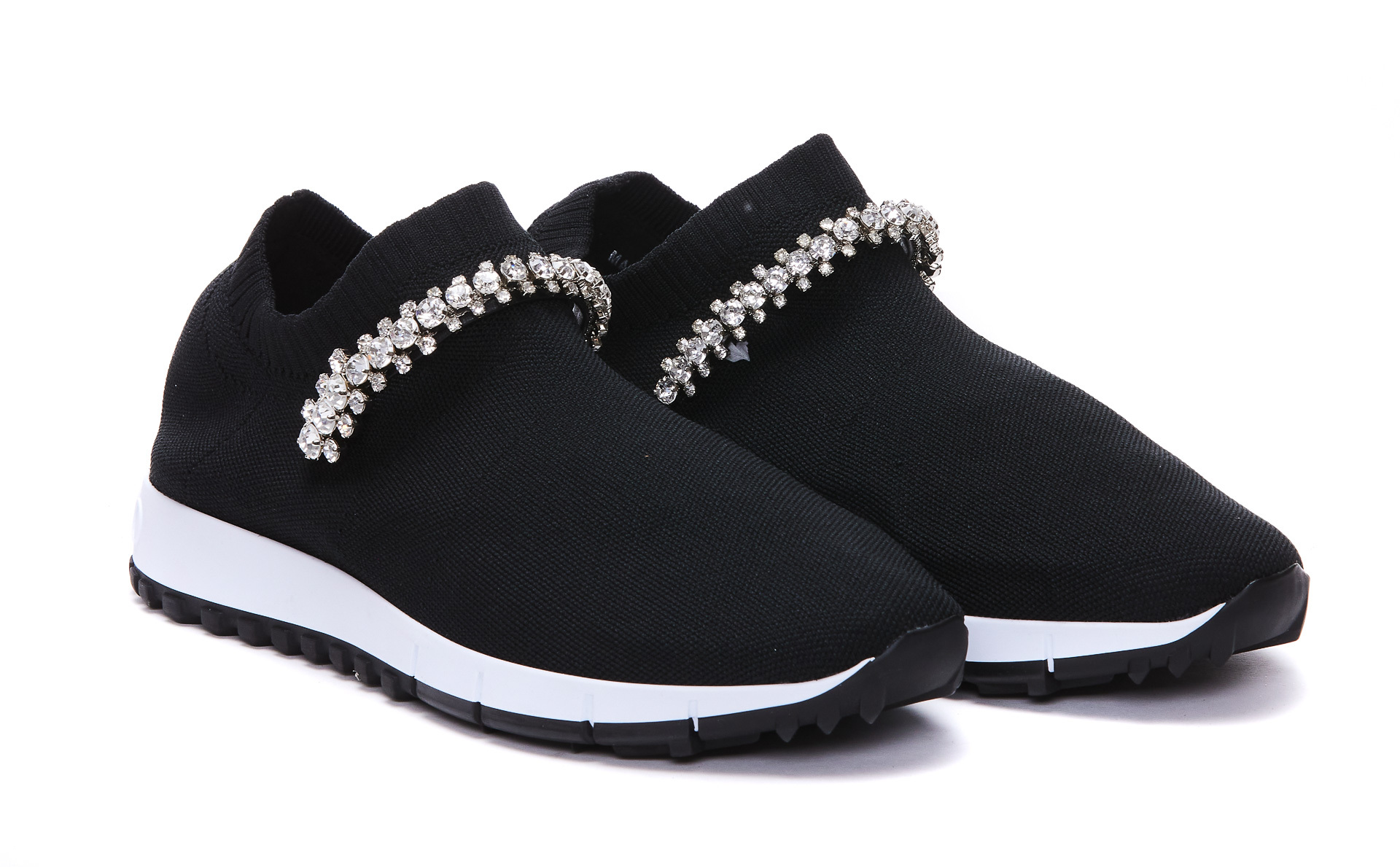Jimmy Choo Verona Crystal Embellished Sneakers In Black