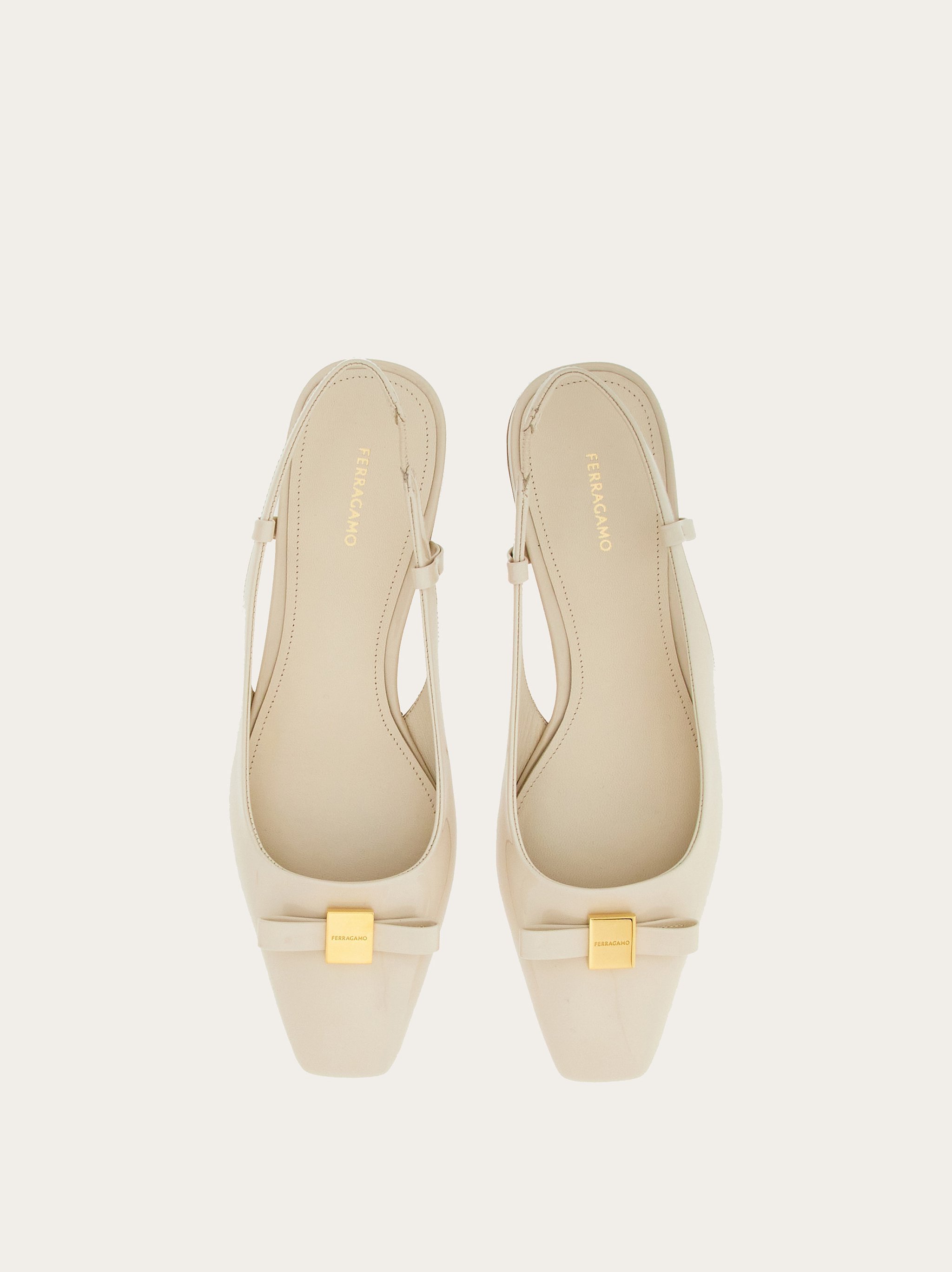 Shop Ferragamo Mini Bow Heel Shoes In Nude