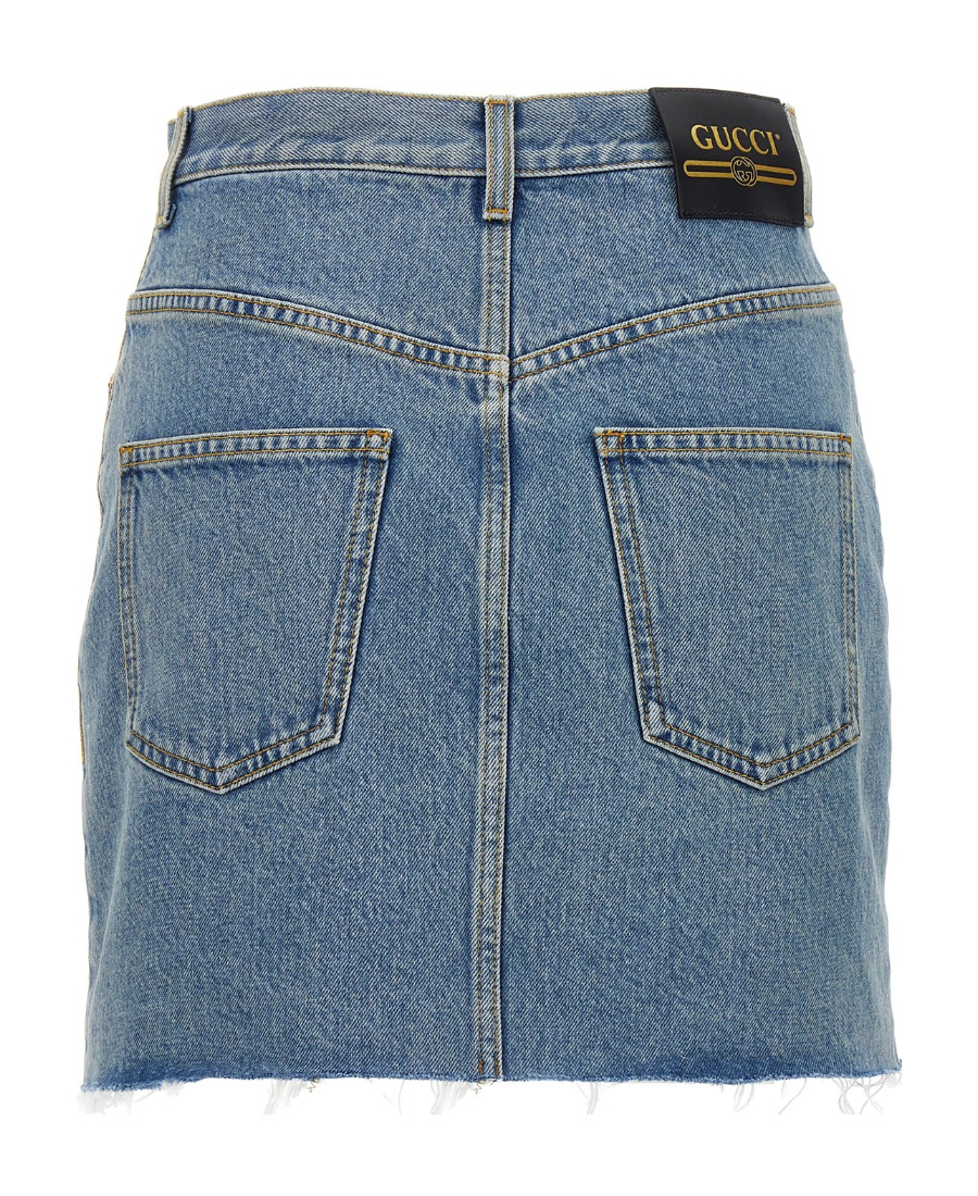 Gucci Denim Miniskirt In Blue