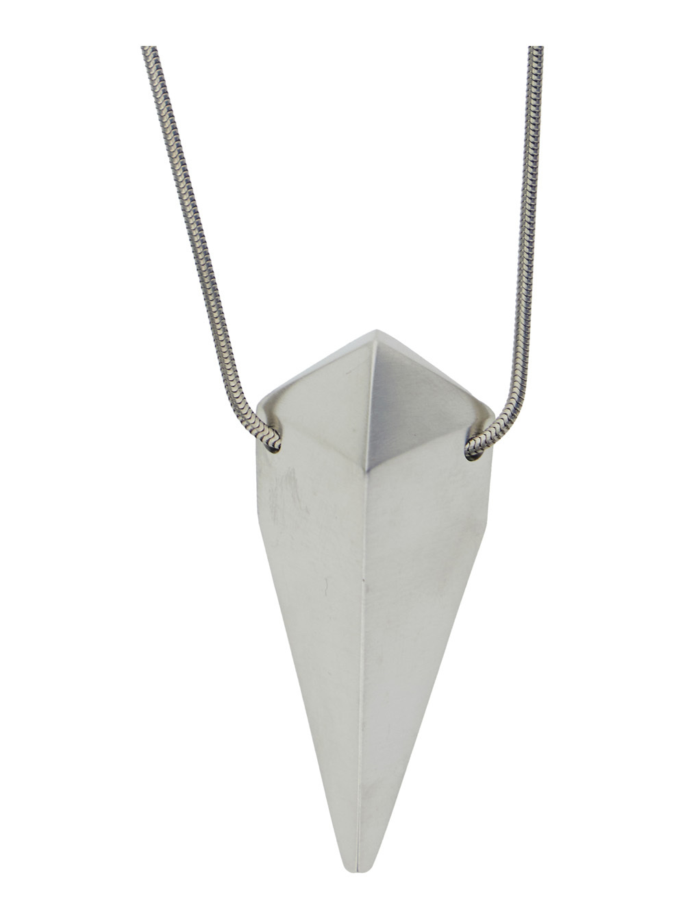 Rick Owens Geometric Pendant Necklace In White