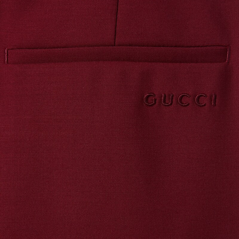 Gucci Wool Trousers With Front Pleats And Pockets In Brown