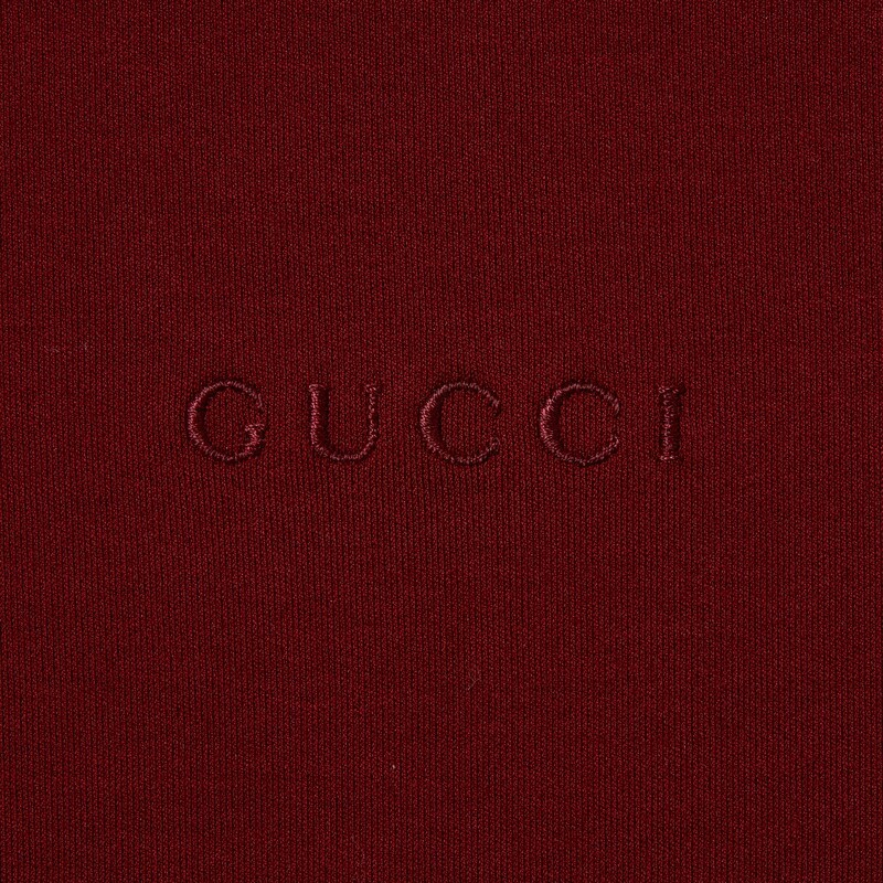 Gucci Logo-embroidered Crew-neck T-shirt In Red
