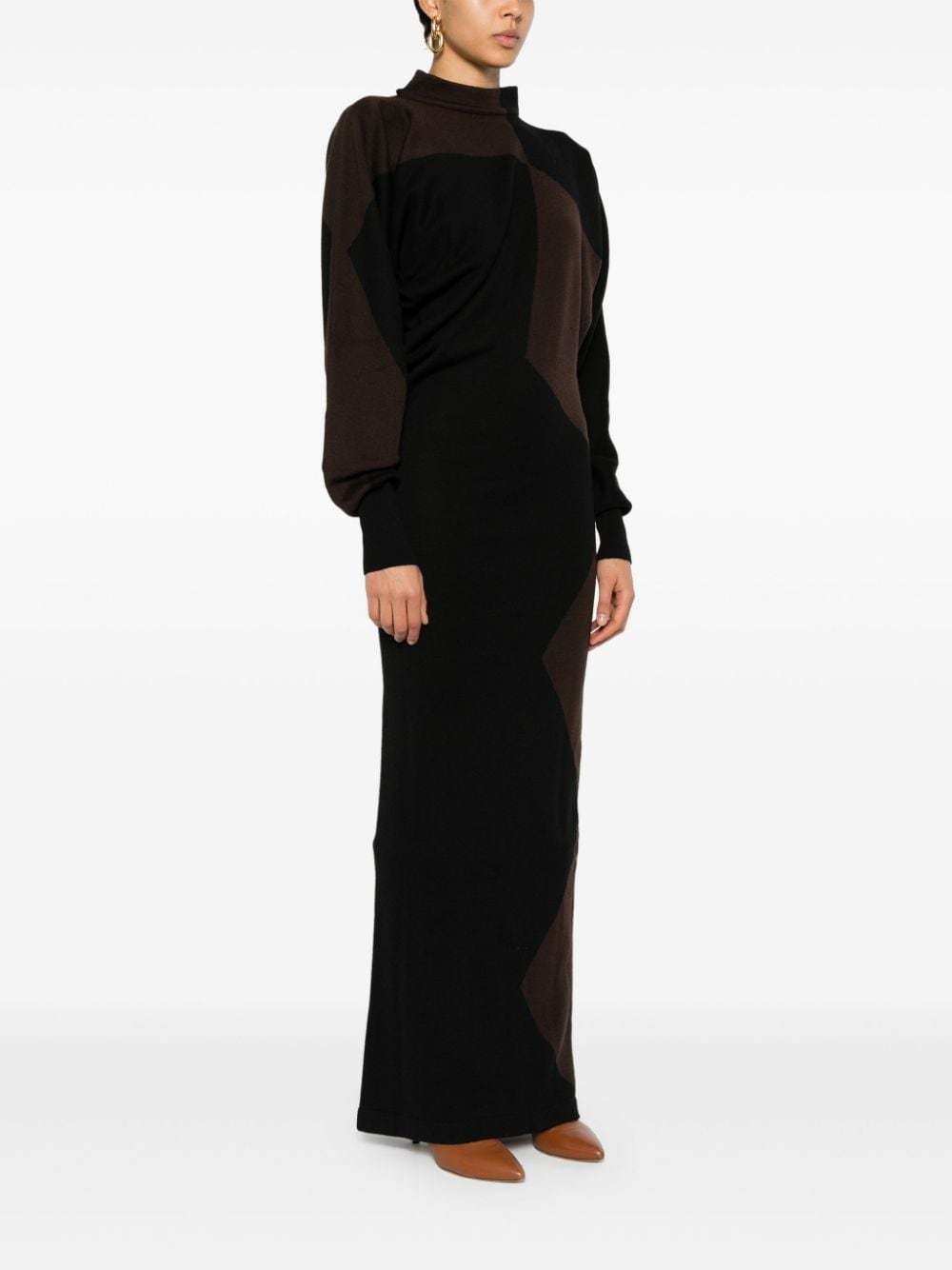 Philosophy Di Lorenzo Serafini Scoop Back Long Knitted Dress In Black