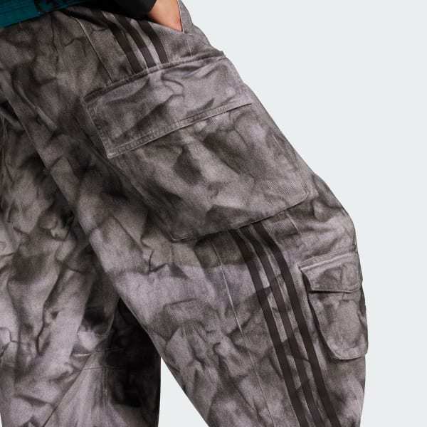 Shop Adidas Originals Camouflage-print Cargo Trousers In Gray