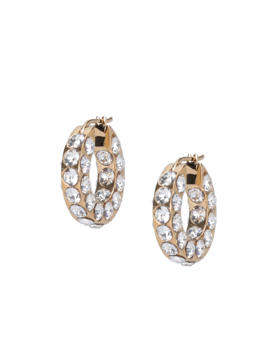 Amina Muaddi Crystal Decorated Ring Earrings In Multicolor