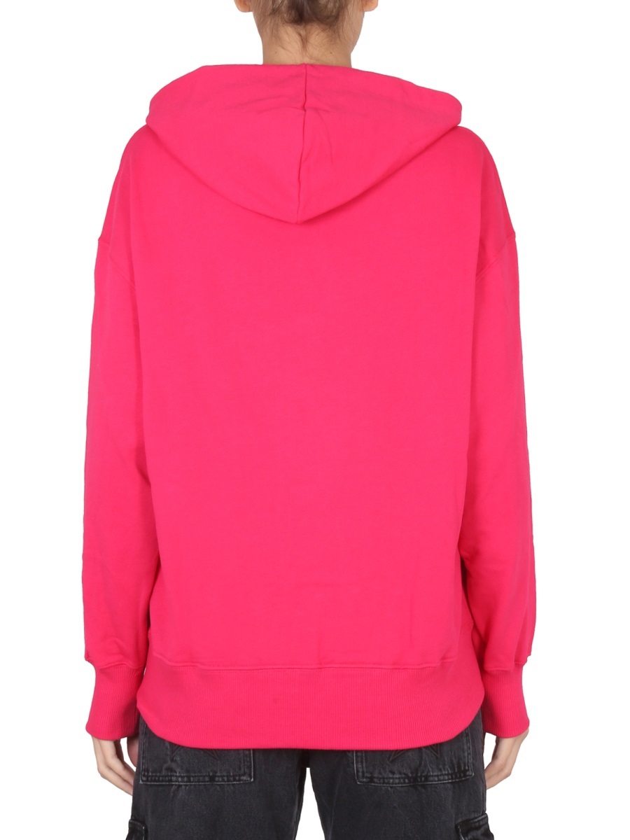 Msgm Logo-print Detail Hoodie In Red