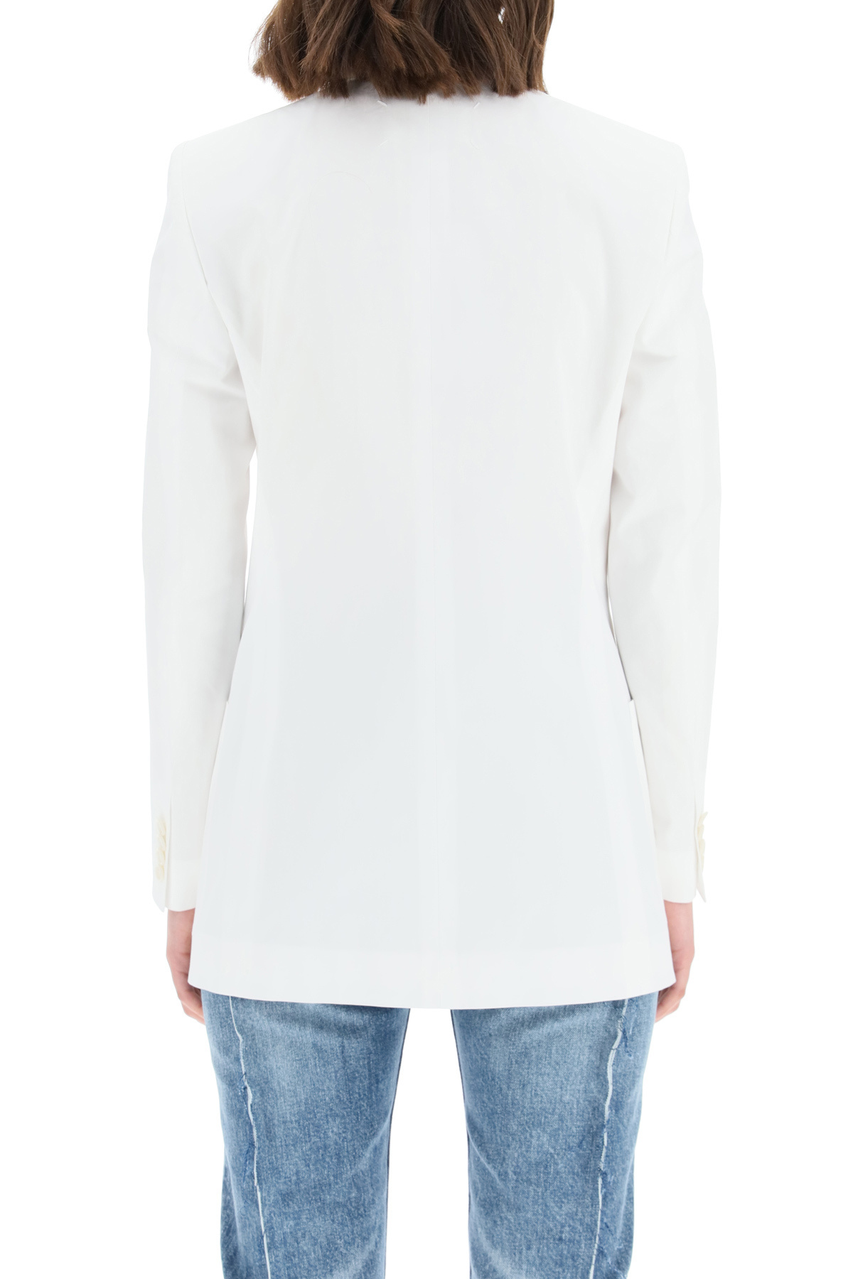 Maison Margiela Double-breasted Tailored Blazer In White