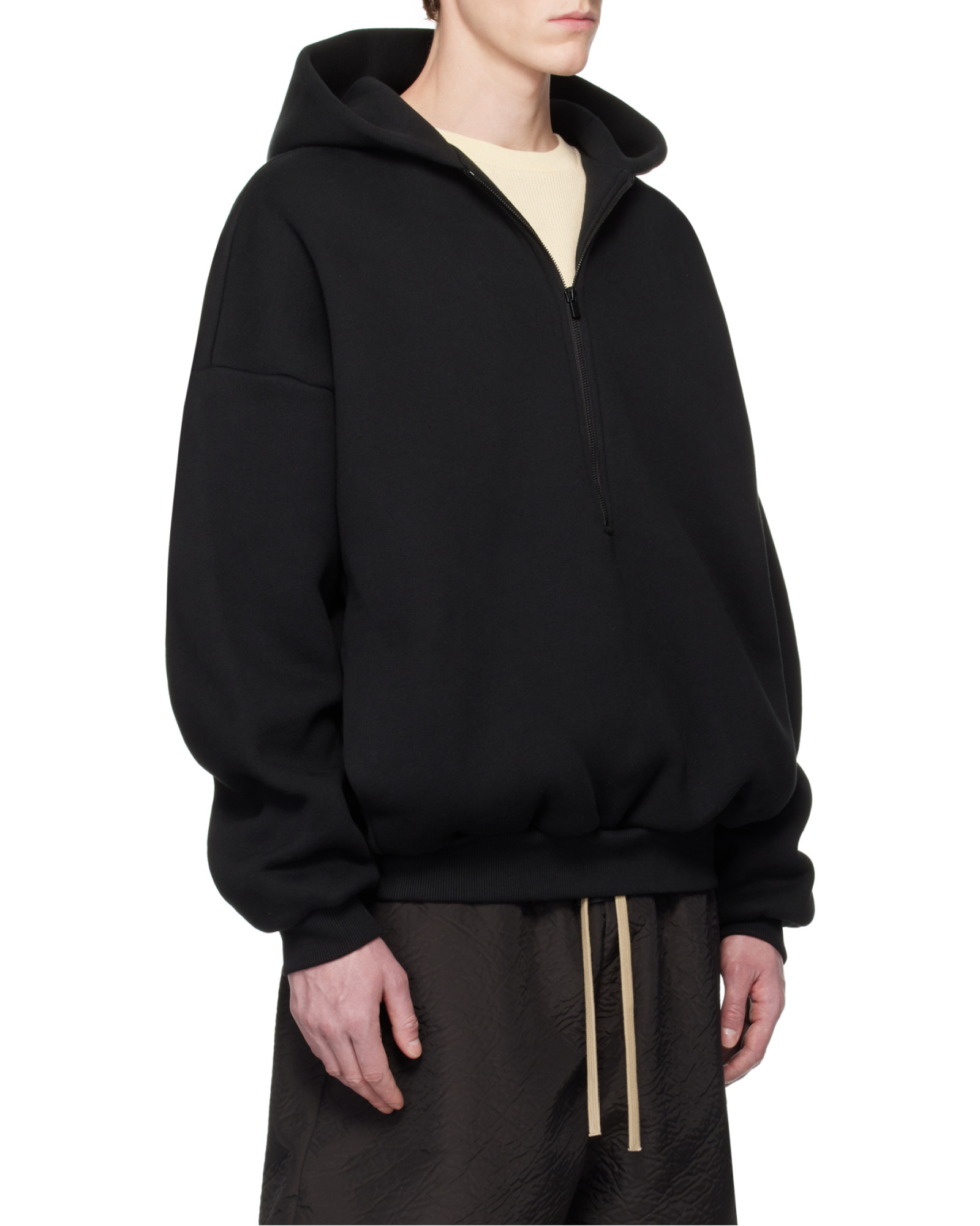 Fear Of God Half-zipped Hoodie In Black