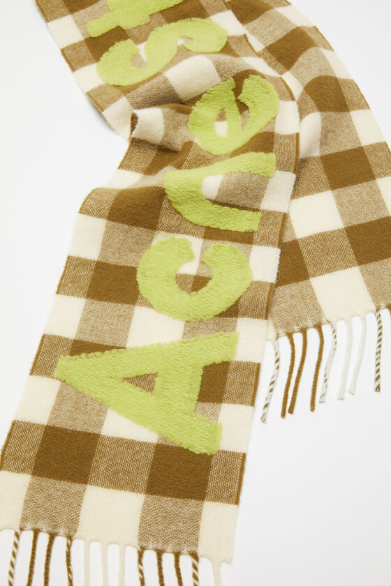 Acne Studios Jacquard-logo Checked Scarf In Multicolor
