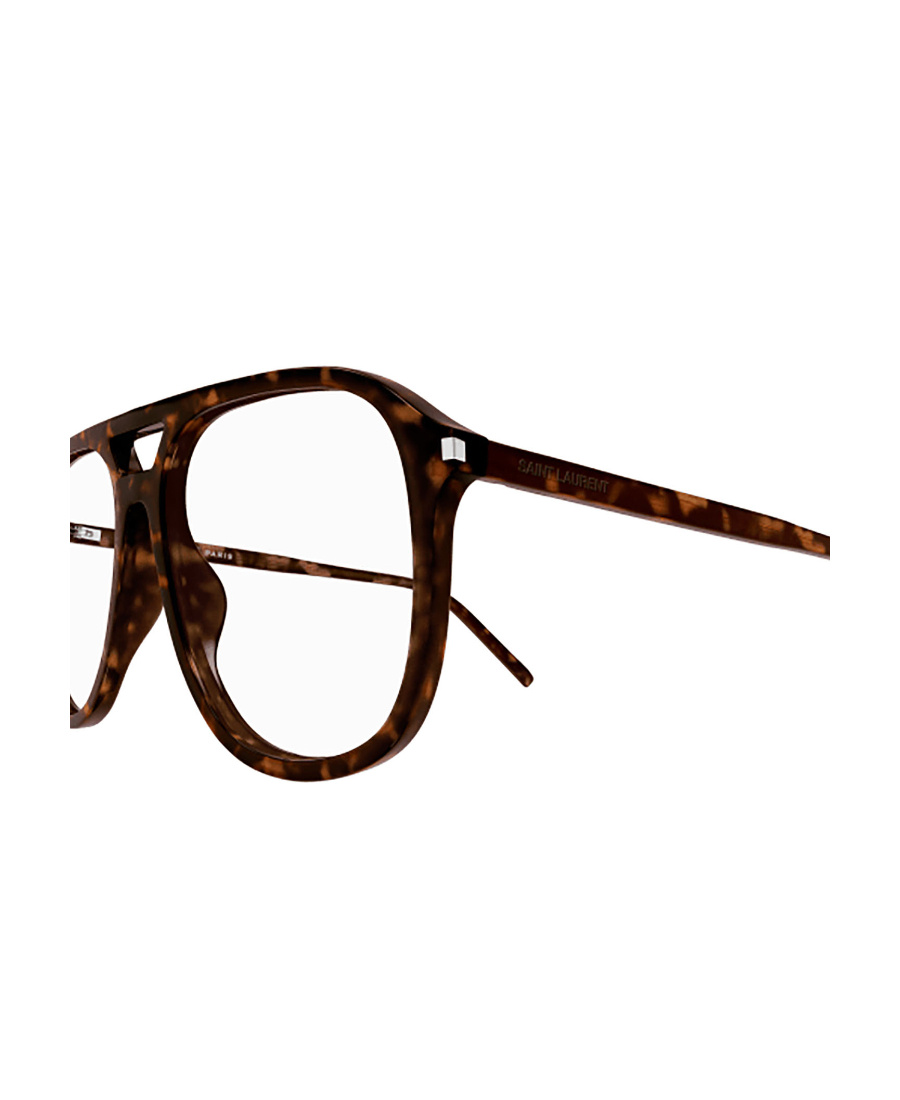 Saint Laurent Tortoiseshell Pilot-frame Glasses In Brown