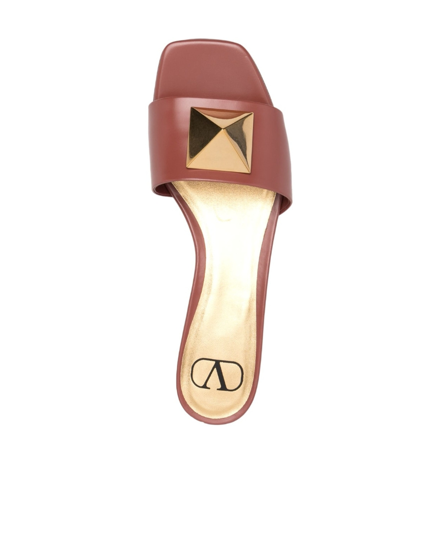 Valentino One Stud Mules In Pink