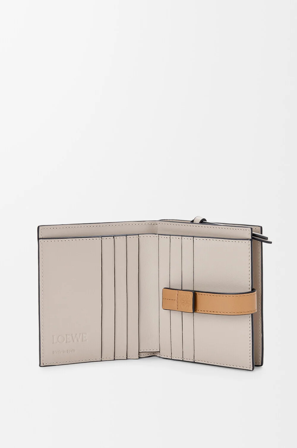 Loewe Compact Leather Wallet In Brown