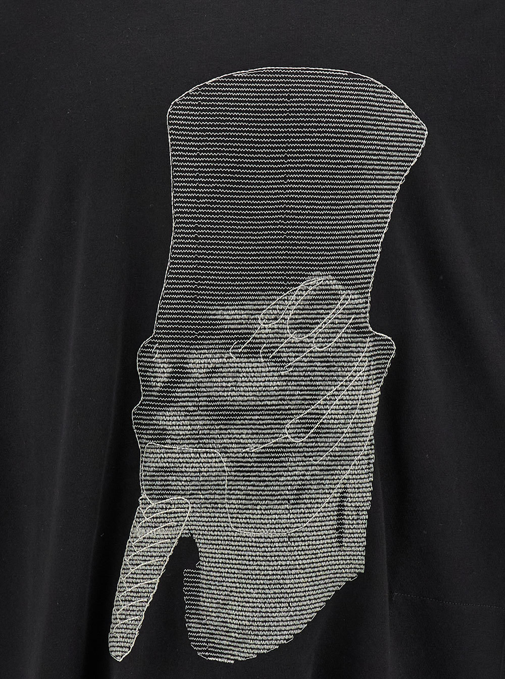 Rick Owens Ron Jumbo Embroidered Cotton T-shirt In Black