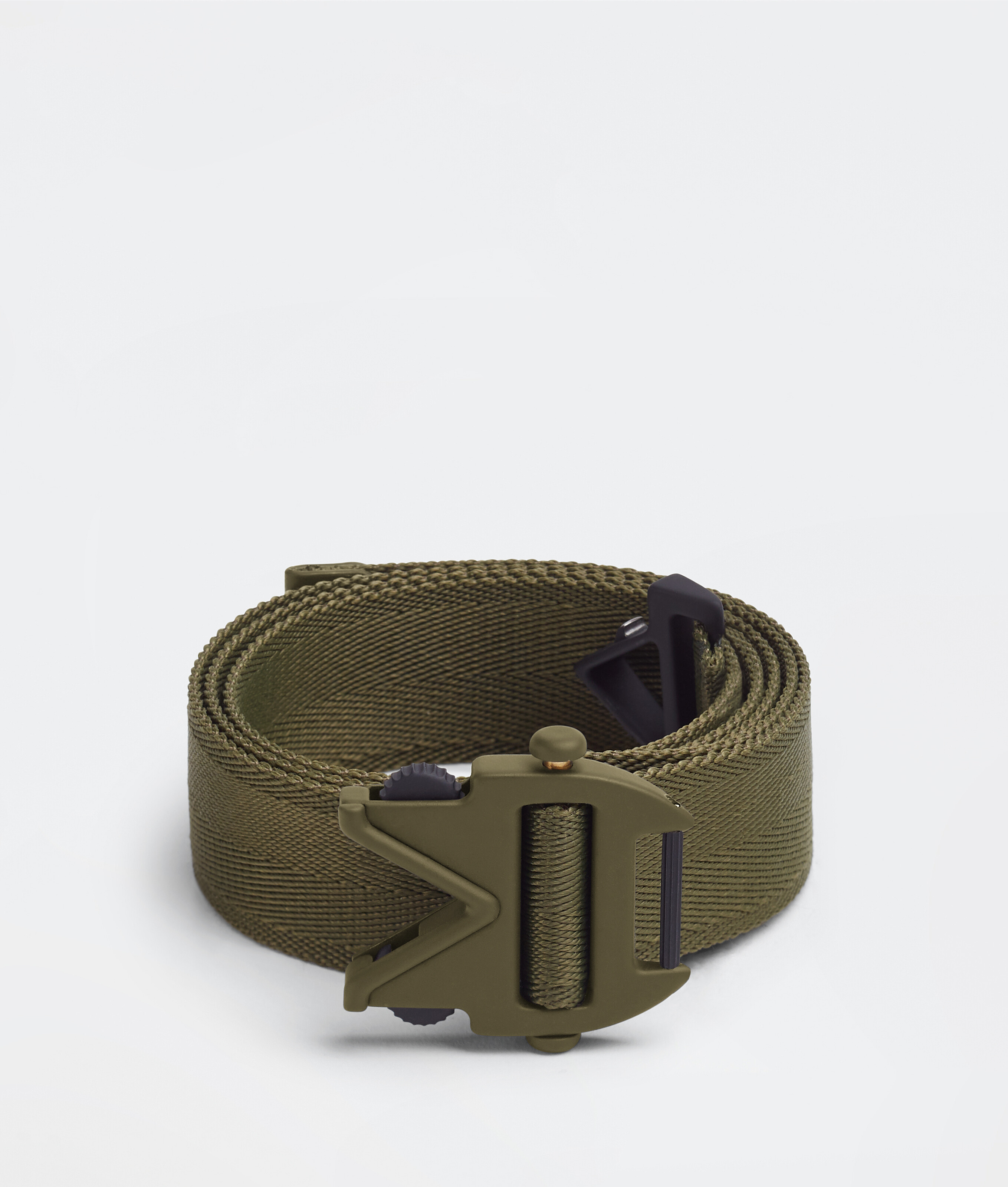 Bottega Veneta Buckle-fastening Thin Belt In Green