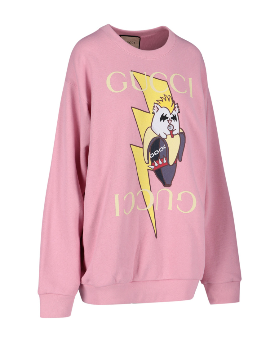 Gucci Lightning Bolt Bananya Print Sweatshirt In Pink