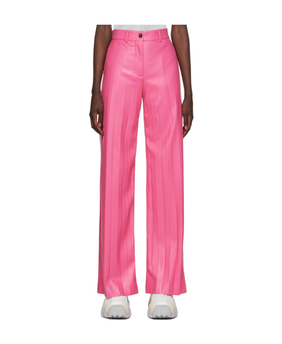 Msgm Logo Casual Pants In Pink