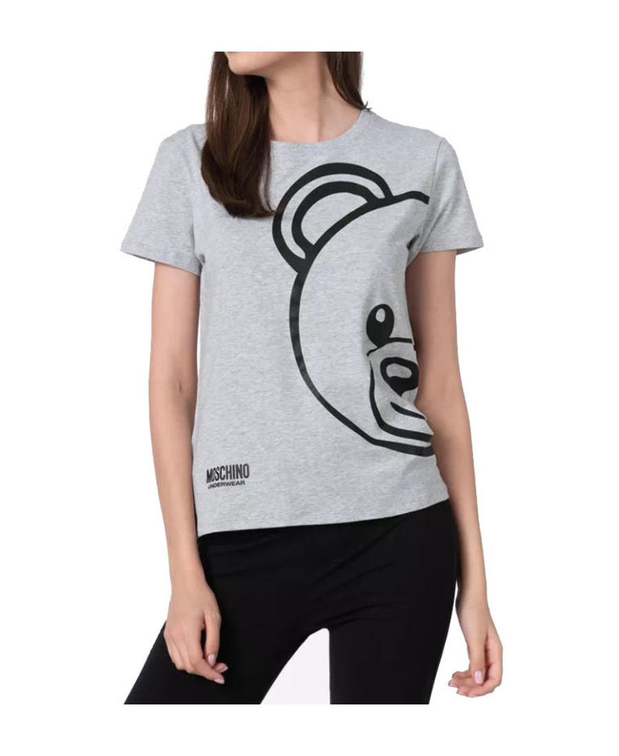 Moschino Logo Details Short-sleeved T-shirt In Gray