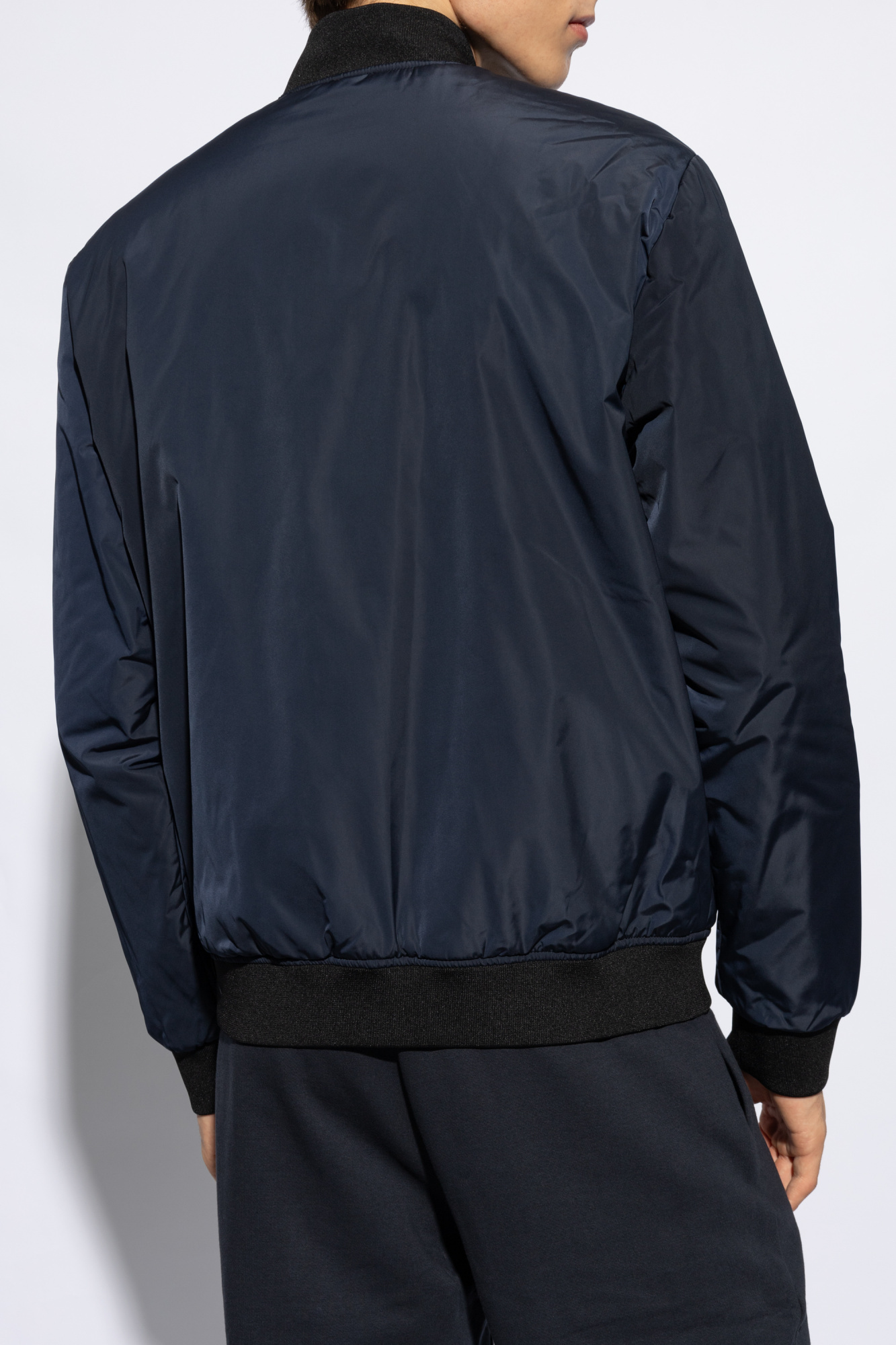 Ea7 Logo-patch Bomber Jacket In Black