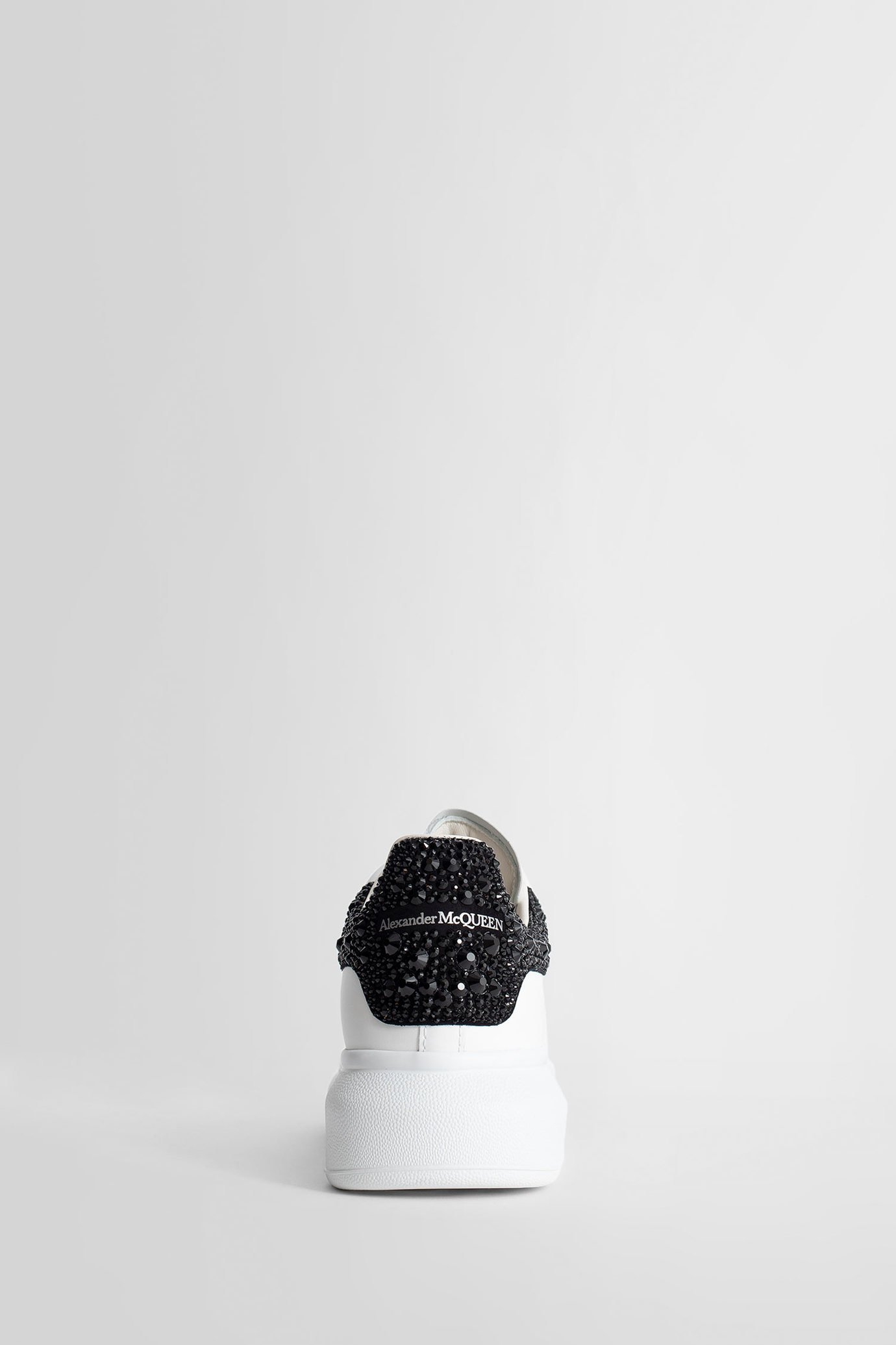 Alexander Mcqueen Oversized Crystal-embellished Sneakers In White