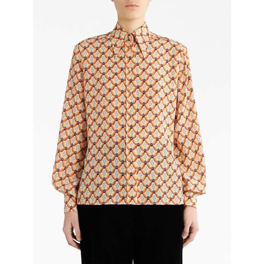 Etro Woman Shirt Sand Size 10 Silk In Nude