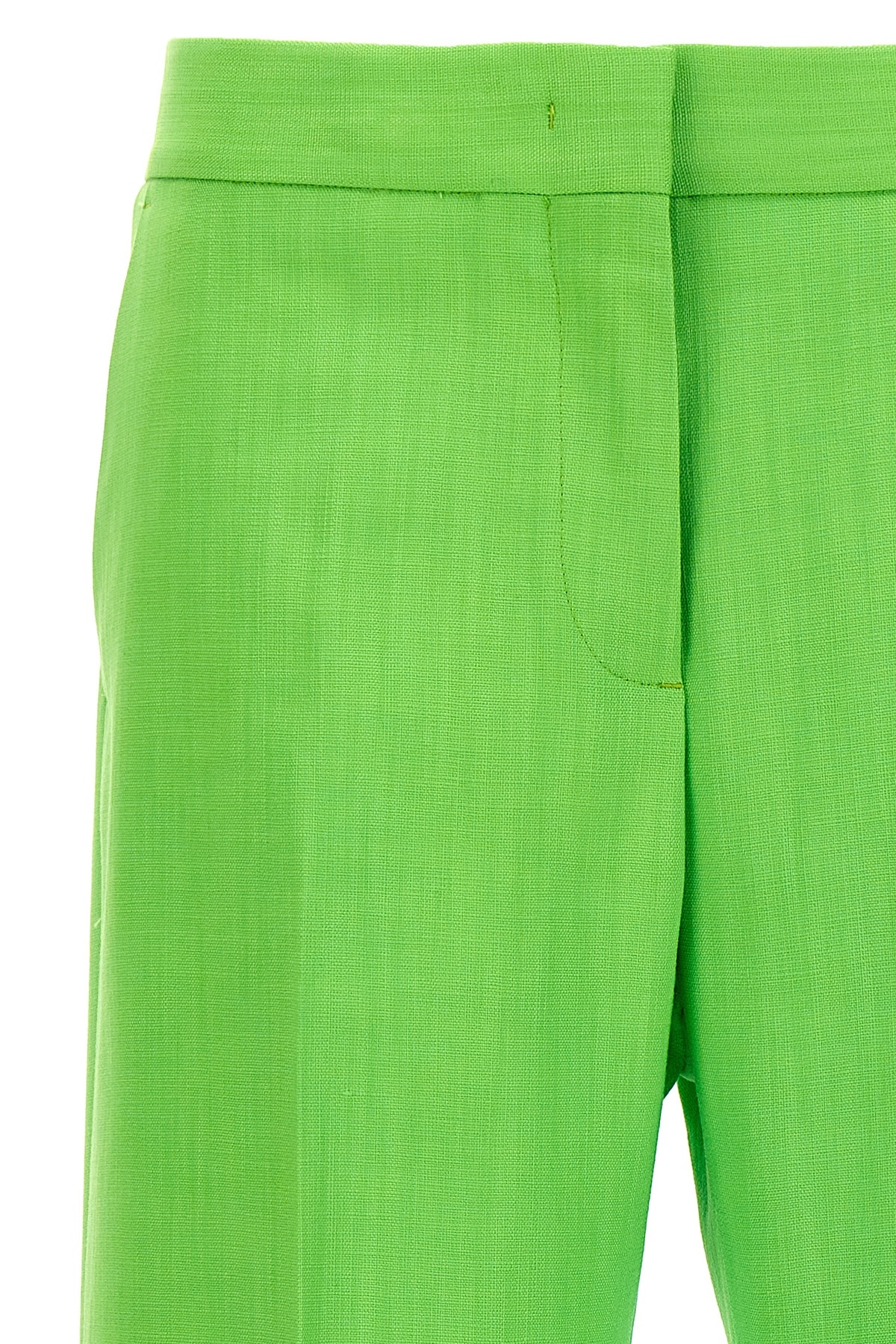 Msgm Straight-leg Cropped Trousers In Green