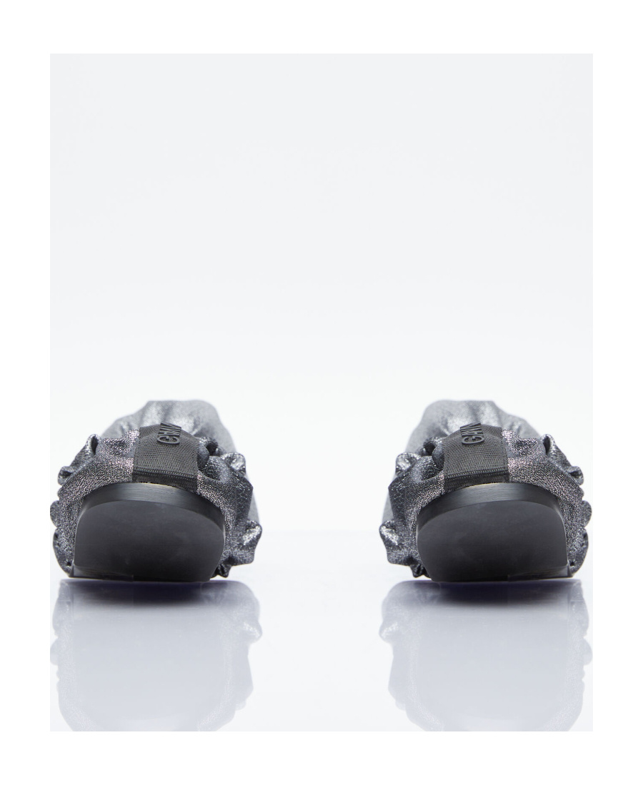 Ganni Ballet Flats In Gray
