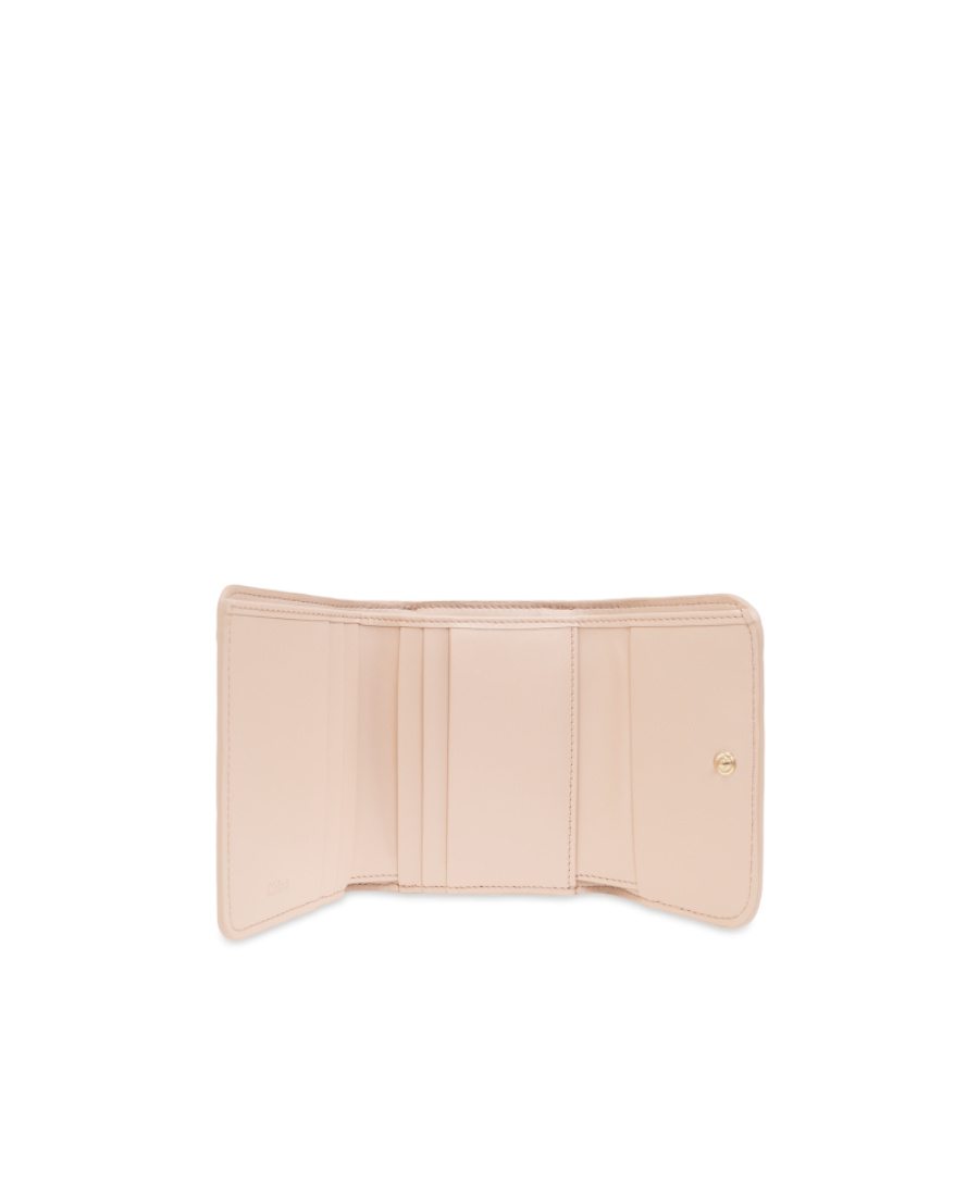 Chloé Logo Wallet In Nude