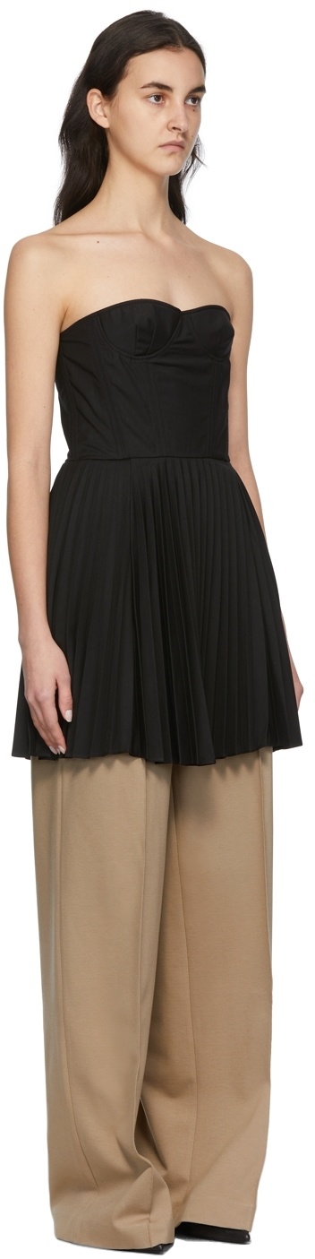 Rokh Black Strapless Dress In Black